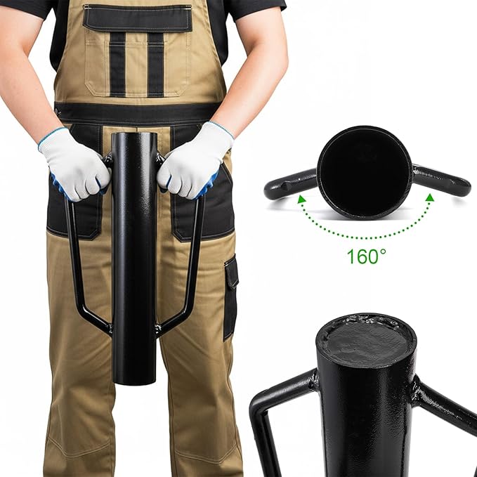 yarlung Fence Post Driver, 17 LBS Heavy Duty Hand Post Pounder with Handles for Metal U Posts, T Posts, Garden Wooden Fence, Black