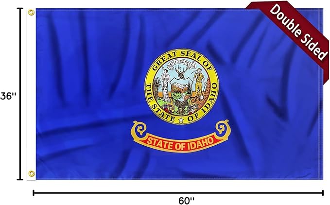 FLAGWIN Idaho Flag 3x5 FT - 3 Ply Double Sided Polyester Idaho State Flag with Brass Grommets - Vivid Color and Fade Proof State of Idaho Flags 3x5 Outdoor