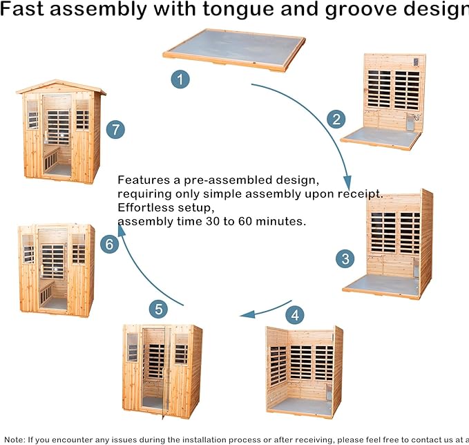 Outdoor Sauna 4 Person Infrared Saunas for Home,2050watt Canadian Hemlock Wooden Large Sauna Room with Blue-Tooth, 4 Chromo Therapy Lighting,2 LCD Control