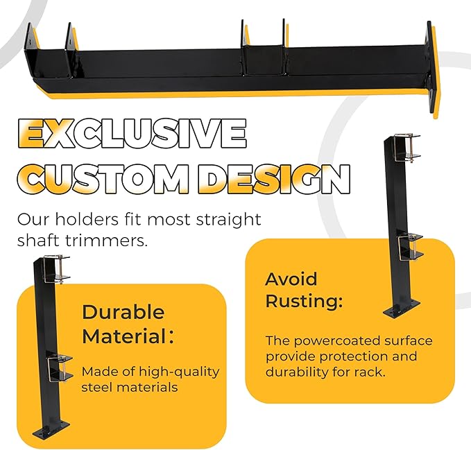 ECOTRIC 2 Place Weeder Trimmer Racks Holders Hold Two for Trailer Truck Tree Trimmers Edgers Pole Saws Powercoated Steel