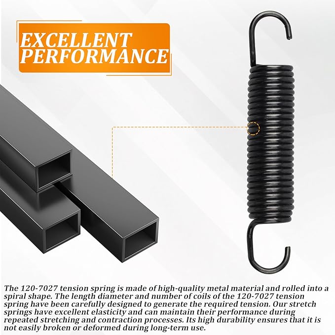 120-7027 Tension Spring, Fits for Toro Timemaster&Quest Lawn Mower Series 20199 20200 21199HD 21200 22200 22205 TE 22210 74670 74675 74680 74781 74784 74798, Replacing Commercial ECS180CKA30000