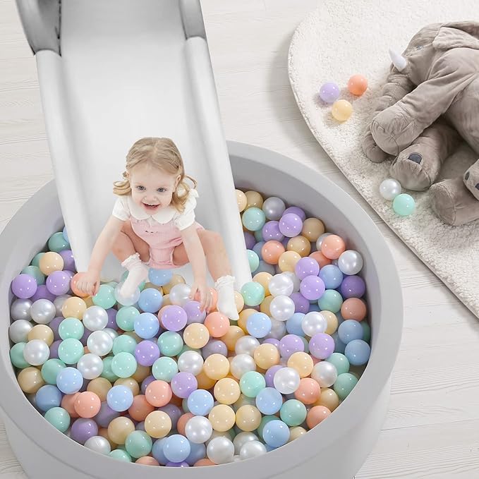 TRENDPLAY Plastic Balls for Ball Pits 2.2 Inch, Pack of 50 100 200 500 Hollow Balls, Perfect for Toddler Baby Pools,Party,Festival Decoration