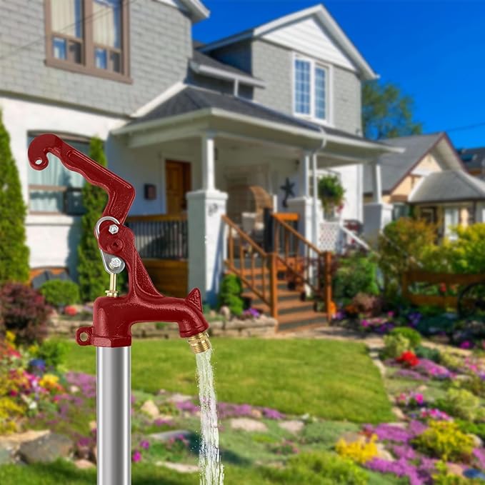 Frost Proof Yard Hydrant Complete Head Assembly,Frost Free Outdoor Faucet Freeze Proof Hydrant Faucet Head for Yard Farm Irrigation,Adapt to 1" NPT Male Thread Pipe W/ 3/8"-16 Nut Rod,Connect 3/4"Hose