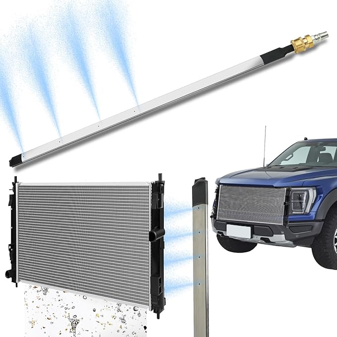Lucstar Radiator Cleaning Wand,Radiator Genie Water Air Cleaning Wands,24Inch Radiator Cleaner Wand Cleaner,Radiator Flush and Cleaner Tool,Home Car Truck Power Washer Wand,Gutter Cleaning
