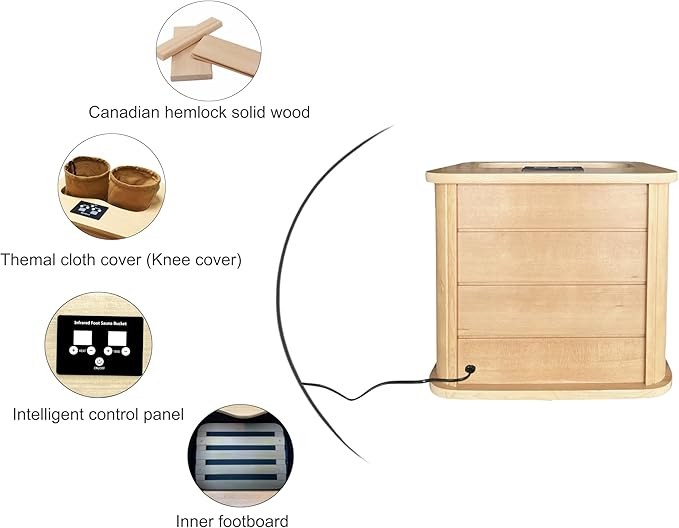 1 Person Infrared Sauna, Home Sauna, Hemlock Wood Far Infrared Sauna, 1,200watt, Low EMF FAR Infrared with Bluetooth, LCD, LED Lights, for Home Indoor