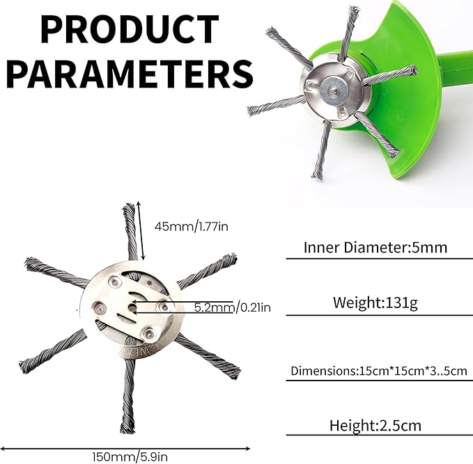 2025 New Steel Wire Grass Trimmer Head, 6 Inch Universal Steel Wire Trimmer Head with Adapter, String Trimmer Replacement Head for Electric Cordless Lawn Mower Tray (2PCS 6 Blades（6 Inch）)