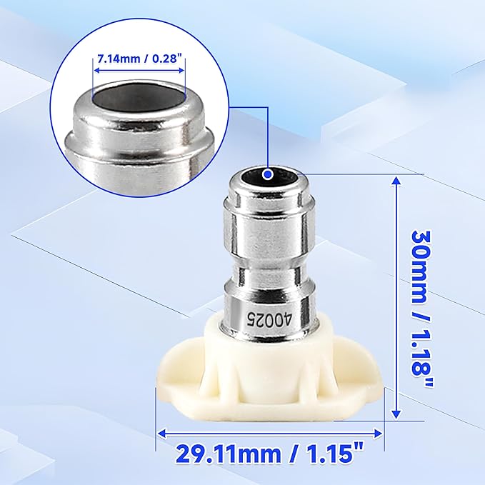 Tool Daily Pressure Washer Tips, 40 Degree White Power Washer Nozzle Tips 7 Pack with Nozzle Holder, 1/4 Inch Quick Connect, 4000 PSI