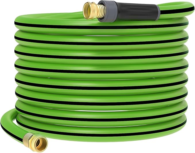 Hybrid Hose 100ft x 5/8", Short Garden Water Hose Heavy Duty, Flexible, Lightweight Hybrid Water Hose with Swivel Handle,3/4'' Brass Fittings, Available For Reel Cart Backyard Burst 500 PSI