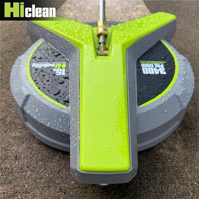 15" Pressure Washer Surface Cleaner with Wheels, 3400 Max PSI, Pressure Washer Attachment for Concrete, Driveway, Patio, and Sidewalks