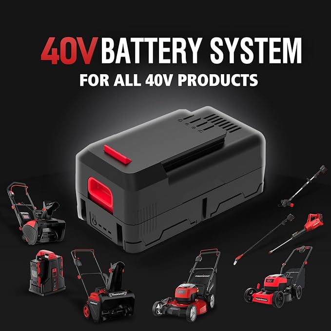 PowerSmart 40V 17" Brushless Cordless (Push) Lawn Mower + Leaf Blower (465 CFM), 4.0Ah Battery and Charger Included