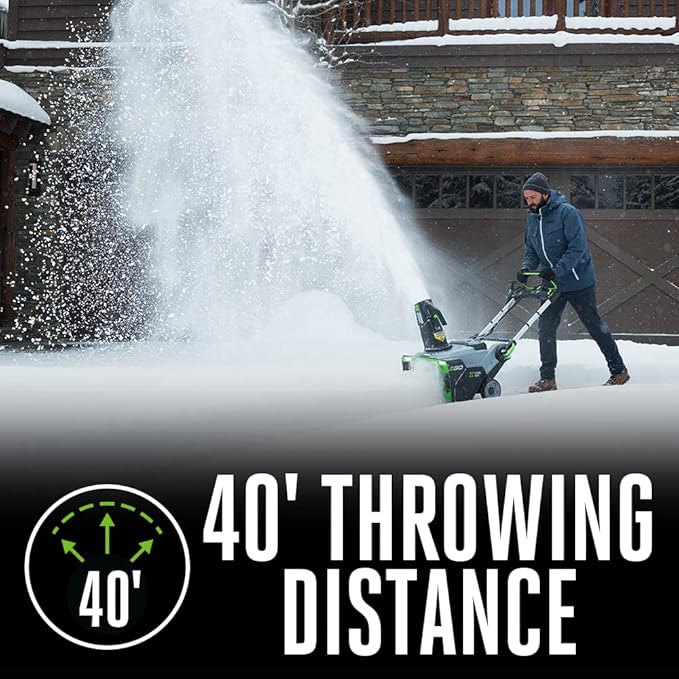 EGO POWER+ 21" Electric Snow Blower, Cordless Steel Auger, Includes (2) 56V 7.5Ah Batteries and Dual Port Charger - SNT2114