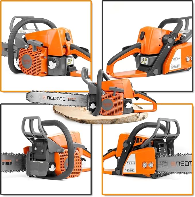 NEOTEC 45.4cc Gas Chainsaw, NS846 Powerhead with 16 Inch Guide Bar and Chain, Power Chain Saw 3.0 HP 2,24KW, All Parts Compatible with MS250 MS230 MS210 025 023 025 Chainsaw gas