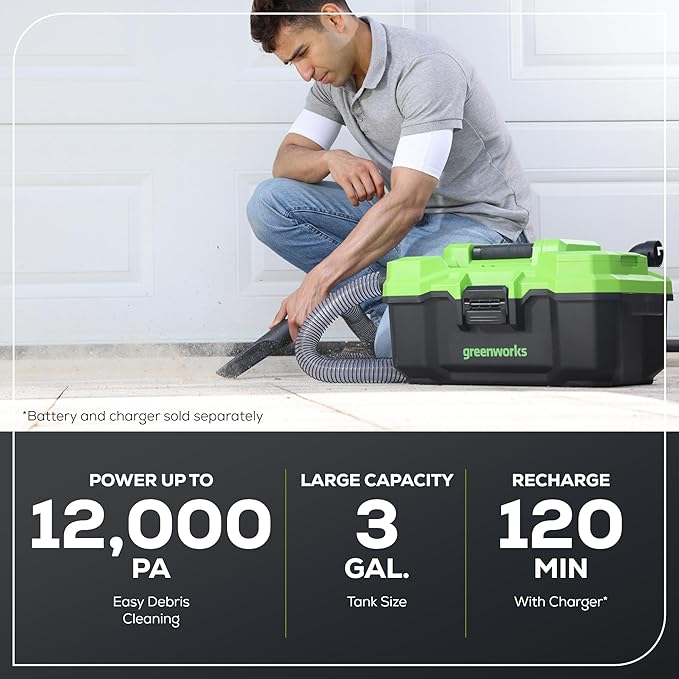Greenworks 48V (2x24V) Lawn Mower Combo - 21" self propelled Lawn Mower, 12" String Trimmer, 320 CFM Blower, Wet/Dry Shop Vacuum – Ideal for Home Yard Work & Indoor Cleaning