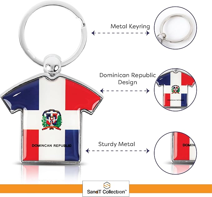 SandT Collection Dominican Republic Flag Keychain - T-Shirt