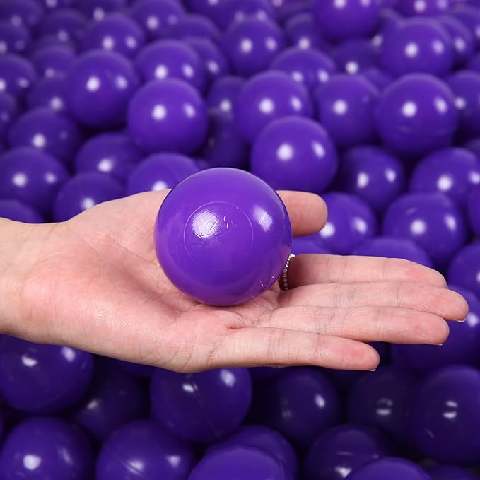 Ball Pit Balls for Kids, Plastic Refill 2.2 Inch Balls, 100 Pack, Bright Colors, Phthalate and BPA Free, Includes a Reusable Storage Bag with Zipper