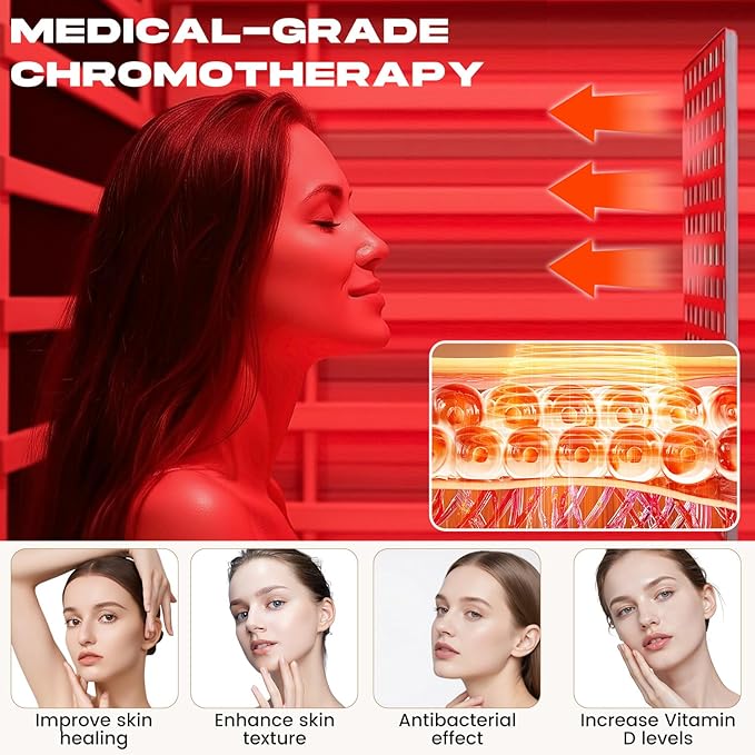 1 Person Infrared Sauna with Red Light Therapy, Full Spectrum Sauna for Home, Indoor Dry Saunas with Rapid Heating 4 Carbon Panels&1 Carbon Tube, Oxygen Bar and 7 Color Therapy Lights, 110V