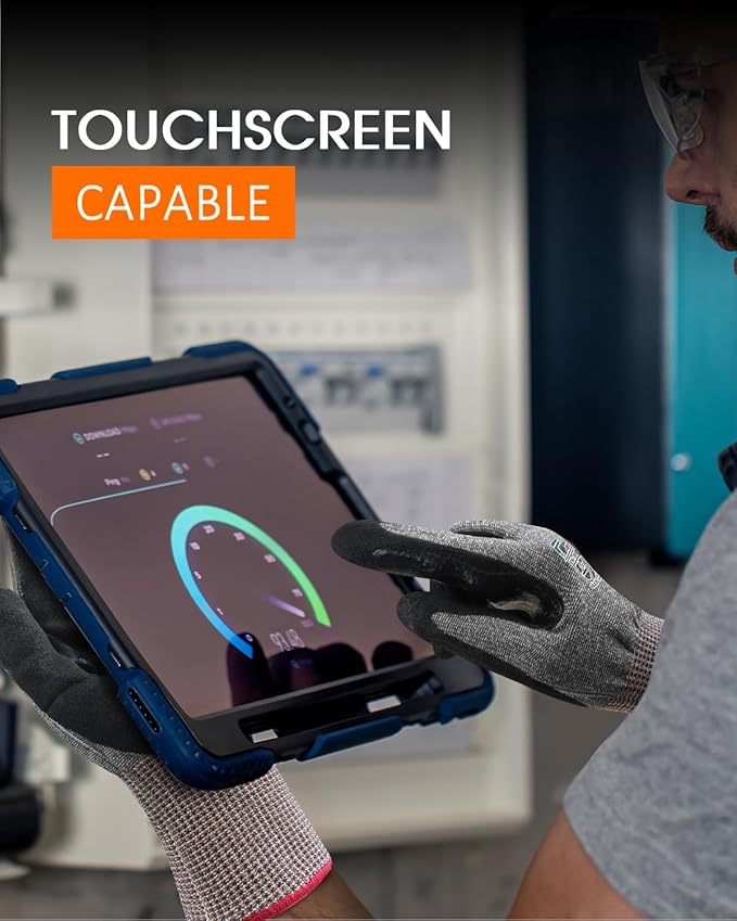 A7 Cut Resistant Work Gloves, 3 Pairs Nitrile Coated Cutting Glove for Woodworking,Construction,Fishing,Metalwork