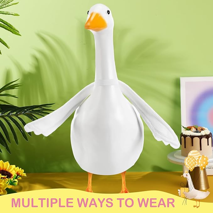2 Pcs Poseable Goose Wings for 15”- 20" Porch Lawn Goose Outfit Accessories Poseable White Wings for Outdoor Patio Yard Lawn Art Decoration (Wave Edge)