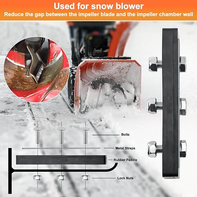 Cenipar 3/8" Snow Blower Impeller Modification Kit-4-Blade Universal-for Modifies 2-Stage Machine, Improve Efficiency of The Snow Blower(4)