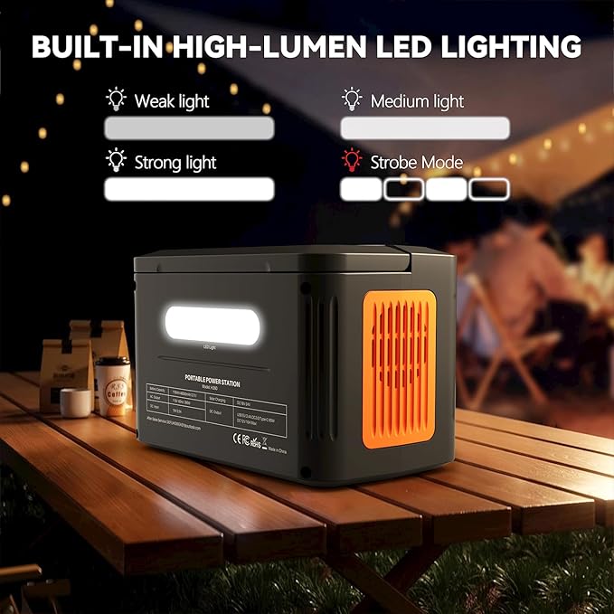 HOWEASY Portable Power Station,260W(500W peak) Solar Generator with PD 65W,110V Pure Sine Wave AC Outlet, 48000mAh Backup Lithium Battery for Outdoor Camping Travel Home Emergency