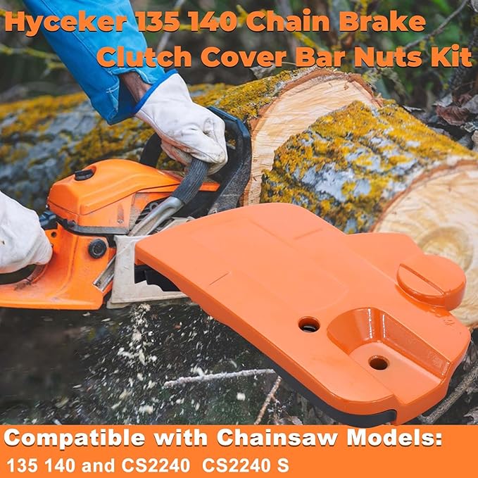 Chain Brake Clutch Cover Assembly for Husqvarna 435 135 140 440 135E 140E Jonsered CS2240 CS 2240 S Redmax GZ381 Craftsman 358381800 Gas Chainsaws Brake Cover with Bar Nuts Replacement Parts