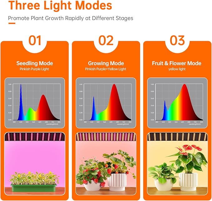 Bstrip Indoor Greenhouse with Grow Lights, 4 Tier 27.2" L×19.9" W×61.8" H Mini Greenhouse with Zippered PVC Cover for Seed Starting Trays, Dimmable 2FT 60W Plant Light for Indoor Plants with Timer