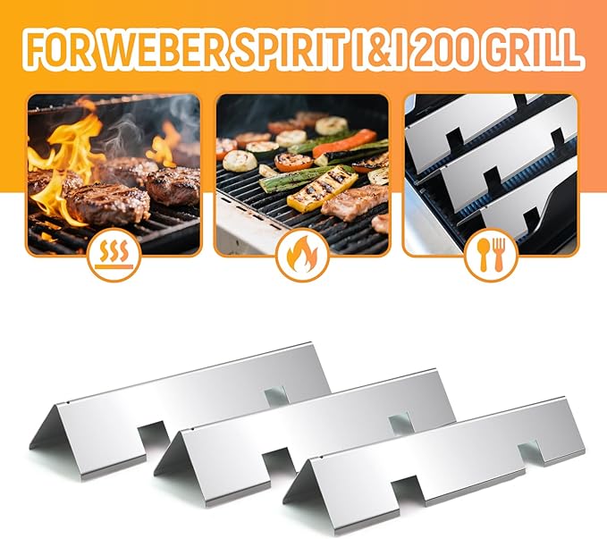 Spirit E-210 Grill Replacement Parts for Weber Spirit E-210 Grill Replacement Parts Spirit I & II 200 Series GS4 E210 S210 E220 Grill Parts 15.3" Flavor Bars, 7635 Flavorizer Bars 69785 Grill Burner