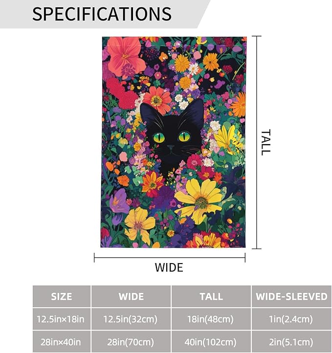 Cat Garden Flag Vertical Double Sided Outdoor Yard Flags 12.5x18 Inch Burlap Banners for House Lawn