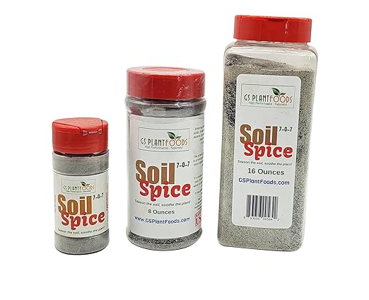 Soil Spice Plant Fertilizer - All Purpose Organic Plant Food by GS Plant Foods (8 oz) - Organic Fertilizer with Compact & Easy to Use Shaker - Great for Herb Gardens, House Plants, Potted Plants