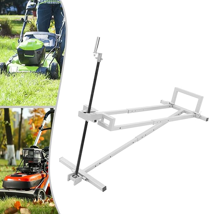 880 lbs Capacity Lawn Mower Lift Tool, Adjustable Steel Lawn Tractor Lift Jack, for Mowers, Garden Tractors, Riding Tractors Repair, Maintenance Lifter (Gray)