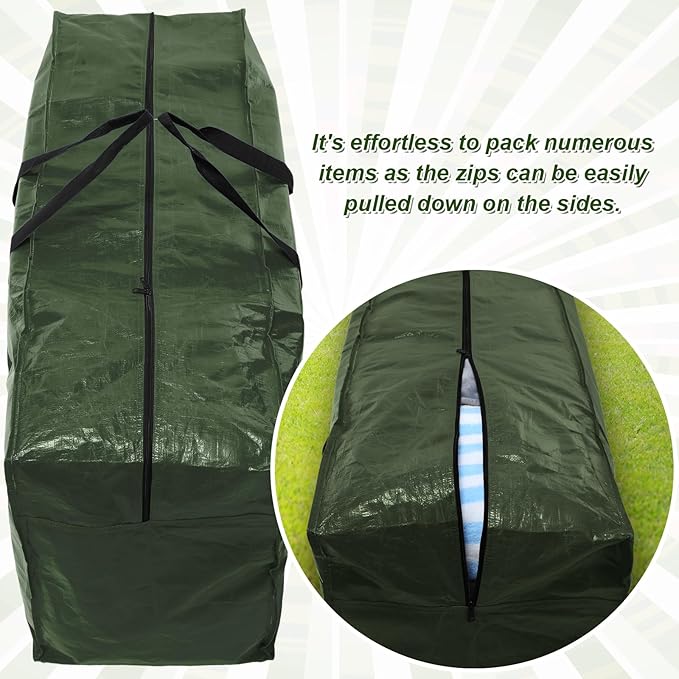 6 Pcs 66 Gallon Large Moving Bags with Zipper and Handles Foldable Storage Duffle Bags Heavy Duty Extra Large Totes for College Dorm Travel Clothes Blankets Bedding Moving (Army Green)