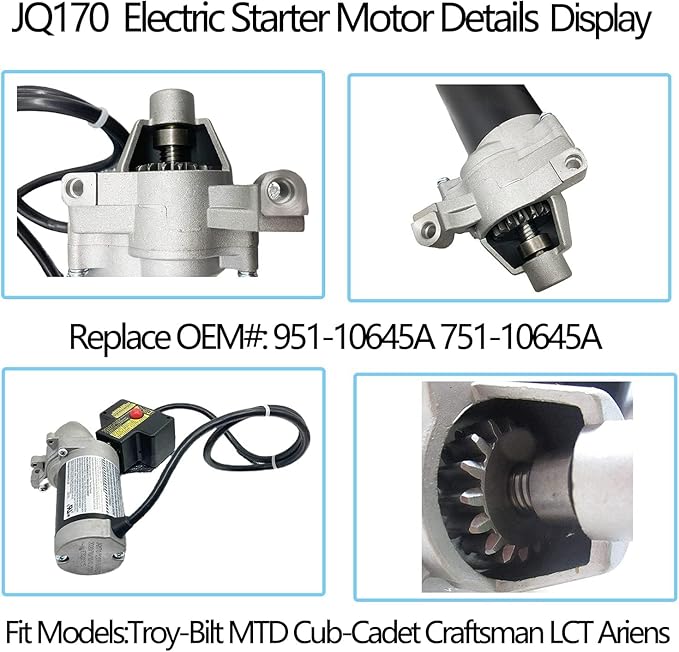 951-10645A Electric Starter/Motor 751-10645 951-10645B Compatible with Ariens/Troy-Bilt/MTD/Cub-Cadet/Craftsman/Toro/Husqvarna/LCT Snowblower 208cc 254cc Engine