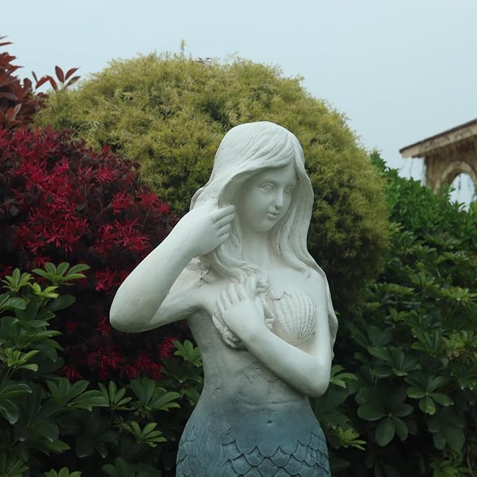 Large 37 - Inch Mermaid Statue Outdoor Decor for Garden, Patio, Yard, Lawn, Porch