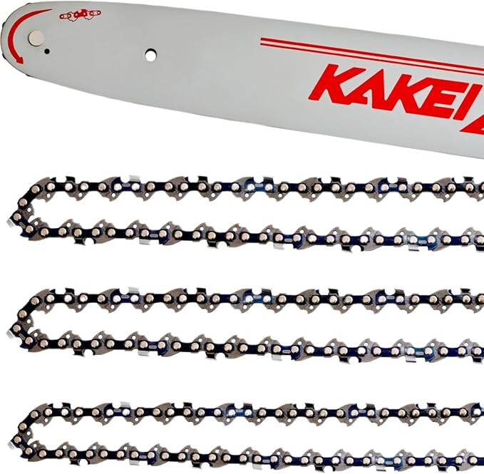 KAKEI 16 Inch Chainsaw Bar& Chain Combo for STIHL - 3/8" LP Pitch, .043" Gauge, 55 Drive Links Fits Stihl MS170, MS171, MS180c (3 Chains+ 1 Bar)