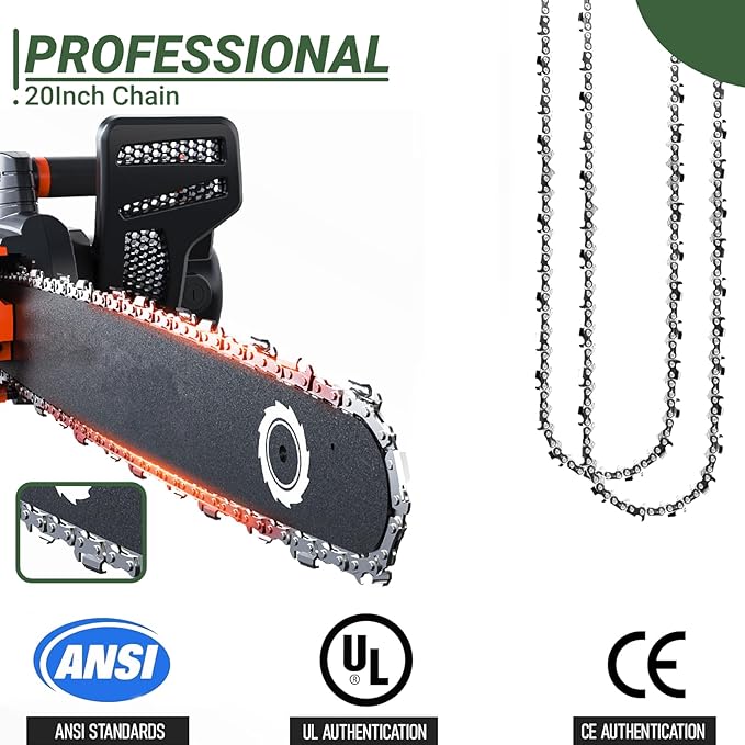 4-Pack 20 Inch Chainsaw Chain .325" Pitch - .058" Gauge - 76 Drive Links Compatible with Blue Max 53543, 52209, 8901, 8902, Oregon 21LPX076G, Stihl 36880050076, 25RM376E and More