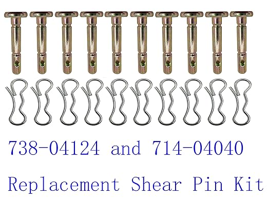 20 Pcs Brass 6.35mm x 44.45mm Straight Pins for Snow Thrower Replacement Parts