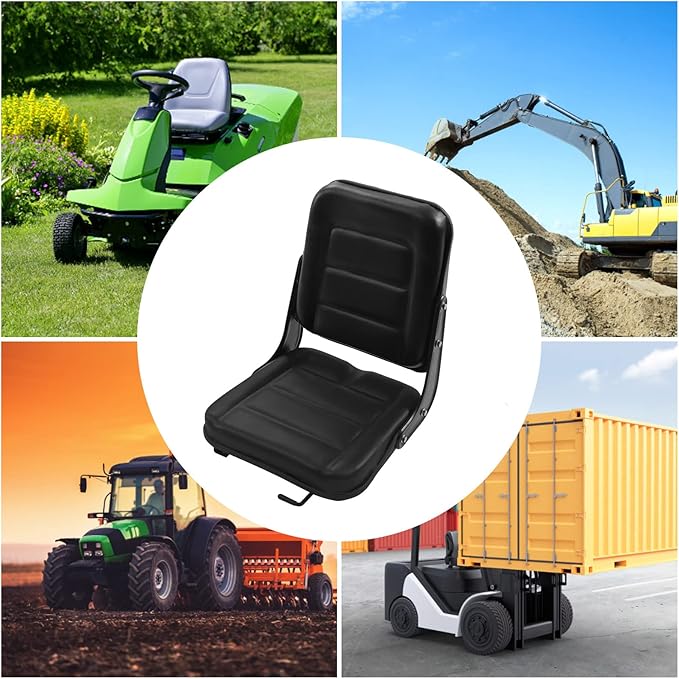 Universal Forklift Seat Lawn Mower Seat, Garden Tractor Seat, PVC Tractor Seat Tractor Suspension Seat,Replacement Forklift Seat for Excavator Backhoe Dozer Telehandler Seat