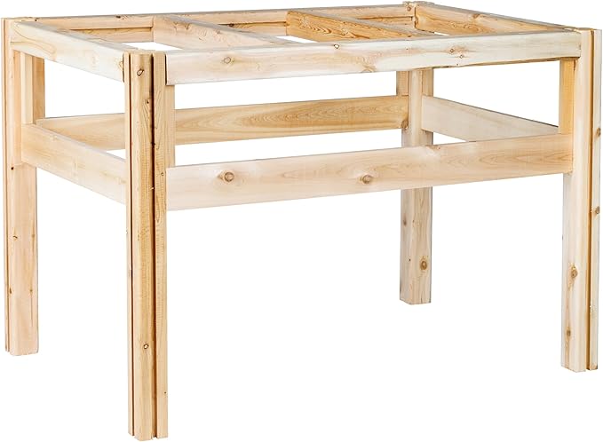 Greenes Fence Six Bucket Elevated Cedar Wood Garden Frame, 43 in. x 28 in. x 30 in. - Made in USA with North American Cedar