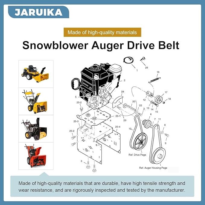 579932MA 585416MA Snowblower Auger Drive Belt Set for Craftsman Murray 579932 420673 585416 1733324SM MTD 754-0275 954-0275 954-0282 2-Stage Snow Thrower Snowblower Drive Belt