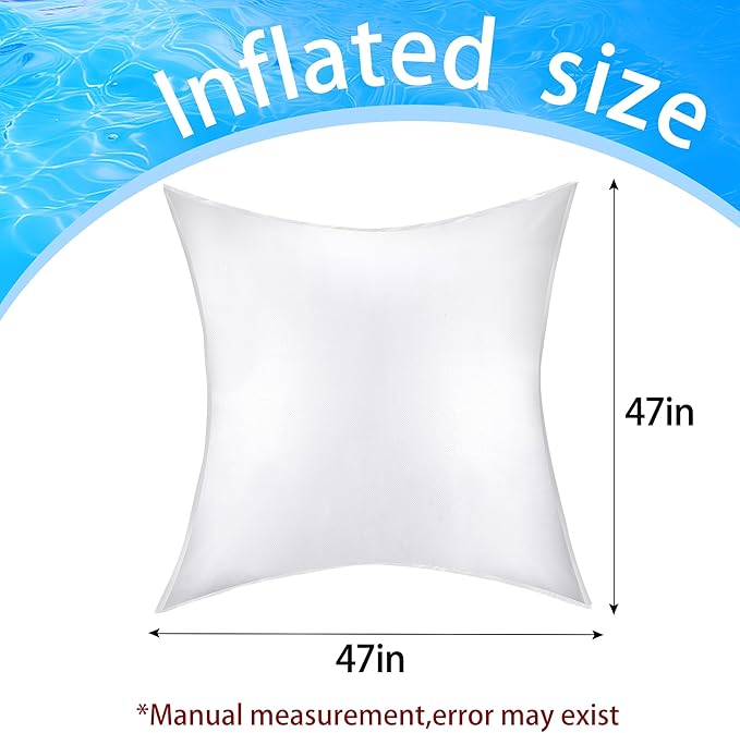 Adnee 4 x 4 Ft PP Weave Square Pool Air Pillow-Inflatable Winterizing Closing Pillow for Above Ground Pools-Cold Resistant Pool Pillows for Closing Winter Support Pool Covers