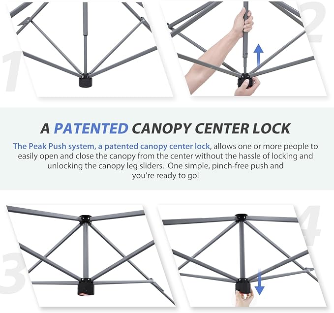 EAGLE PEAK 13x13 Straight Leg Pop Up Canopy Tent Instant Outdoor Canopy Easy Single Person Set up Folding Shelter w/Auto Extending Eaves 169 Square Feet of Shade (Orange)
