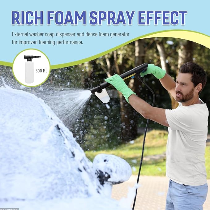 Pressure Washer Power Washer 4800PSIIMAX with Foam Cannon and Nozzles, High Pressure Cleaning Machine with 25ft Hose for Car Home Outdoor Driveway Patio, Blue