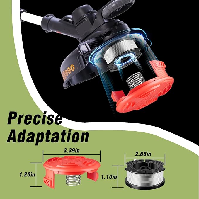 19 Pcs AF-100 Weed Eater Strings Compatible with Black and Decker Weed Eater, 0.065’’ AFS Automatic Feed Replacement Spool, 16 Pcs Spools(480ft Total), 3 Pcs RC-100-P Trimmer Caps and Springs