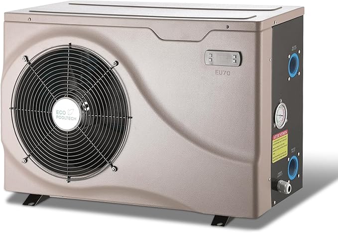 ECO POOLTECH EU70 Electric Pool Heater for Above Ground Pools, Max 22462BTU Swimming Pool Heat Pumps, 110V-120V/60Hz Plug-in Pool Warmer, High Efficiency