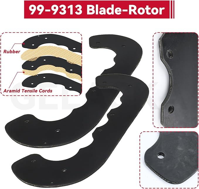 GELASKA 99-9313 Snow Blower Paddles with 55-8760 Scraper Replaces Toro 125-1128, 55-9250, 55-9251, 88-0771 for Toro CCR 2000, CCR 2400, CCR 2450, CCR 2500, CCR 3000, CCR 3600, CCR 3650 Snowthrowers