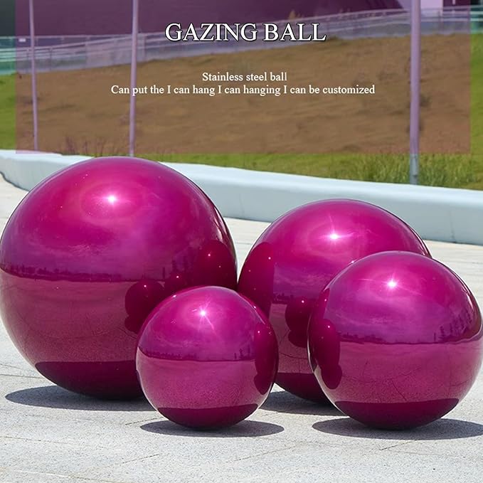 Decorative Garden Gazing Ball, Home Garden Gazing Globe Mirror Balls, Polished Stainless Steel Shiny Sphere, Ideal As a Housewarming Gift (Dia:25cm/10 inches)