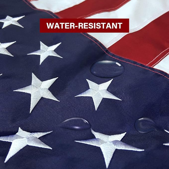 American Flag 6x10 FT Embroidered Stars, Sewn Stripes, Brass Grommets Polyester US Flag Long Lasting for Outdoor Use