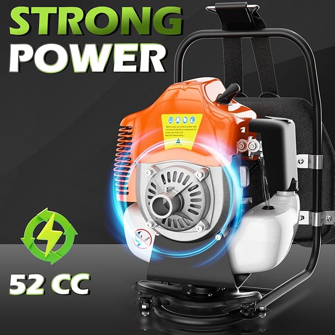 52cc Weed Eater 3 in 1 Gas Brush Cutter, String Trimmer and Weed Wacker for Weeds and Grass (52cc Shoulder)