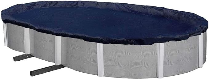 Aboveground Pool Winter Cover, Fits 15’ x 21’ Oval, Solid Blue – Includes Winch and Cable for Easy Installation, Superior Strength & Durability, Treated for UV Protection, WC1521OV