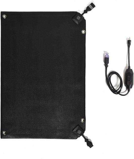 HeatTrak Heated Snow Melting Mat with Power Unit - Heated Outdoor Mats for Walkways - Electric Snow Melting Mats for Decks and Sidewalks - No-Slip Snow and Ice Melt Heated Sidewalk Mat (20” x 30")